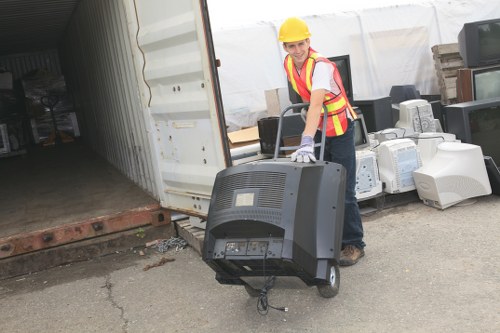 Sorted items ready for disposal and donation